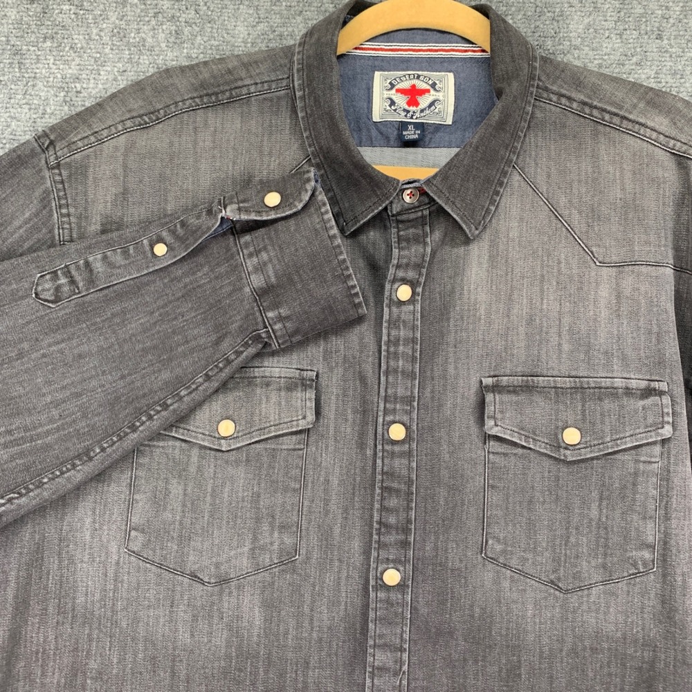 Flag & Anthem Desert Son Shirt Mens XL Dark Denim Stretch